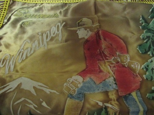 Vtg. Royal Canadian Mounted Police / Winnipeg Canada Souvenir Pillow Sham - Picture 5 of 11