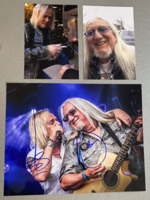 MICK BOX & BERNIE SHAW ''Uriah Heep''  in-person signed photo 8x10 autographed