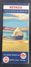 Folleto de hoja de ruta de Nevada 1948 16 páginas Chevron petróleo gas pirámide lago cubierta