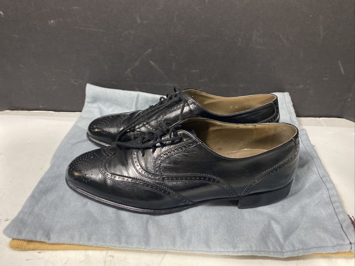 VTG Bally of Switzerland Princeton Mens Black Leather Wingtip Oxford Shoes 7.5 D BALLY SWITZERLAND VTG Men main image 2