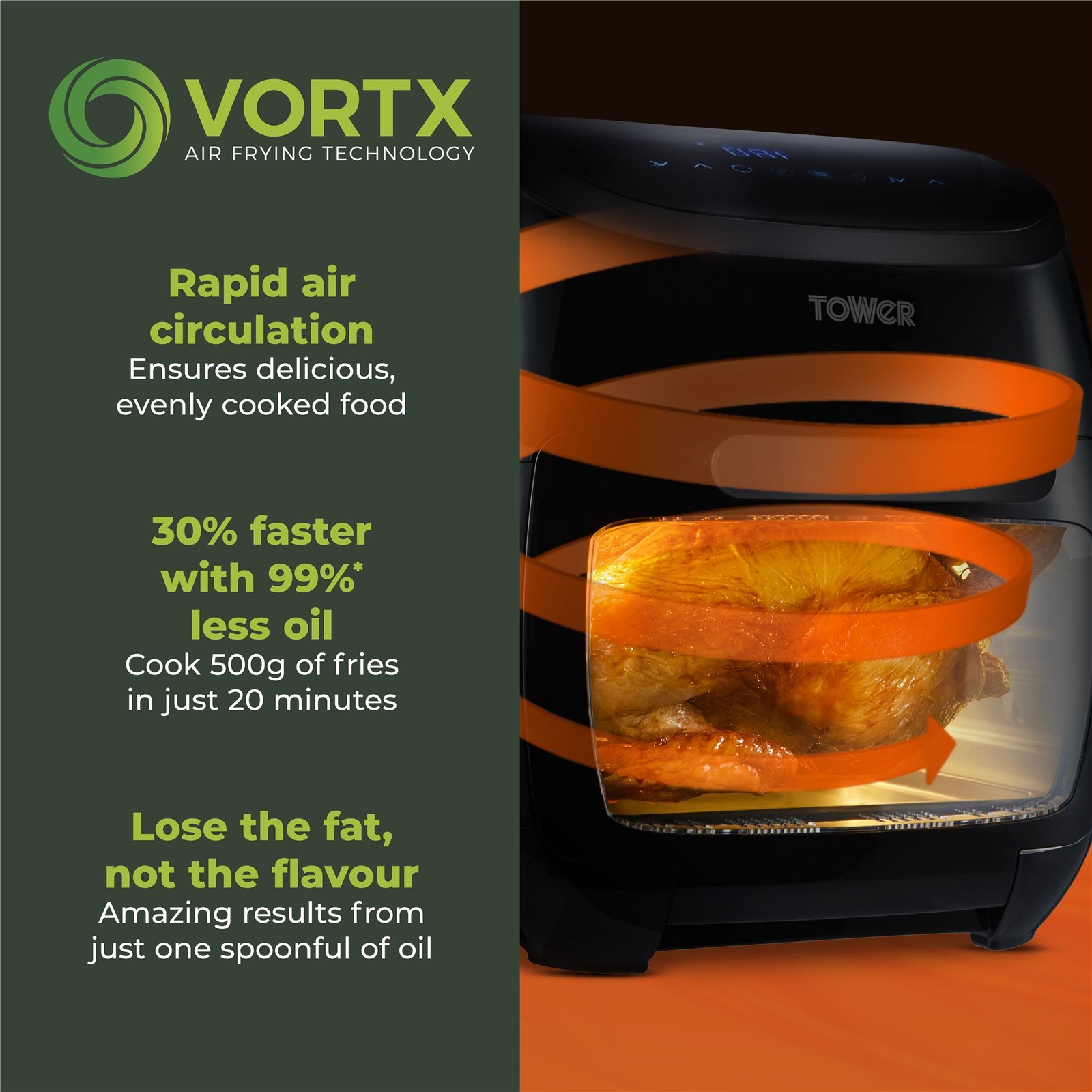 Tower T17076 Xpress Pro Combo 10in1 Digital Air Fryer Oven, 11L