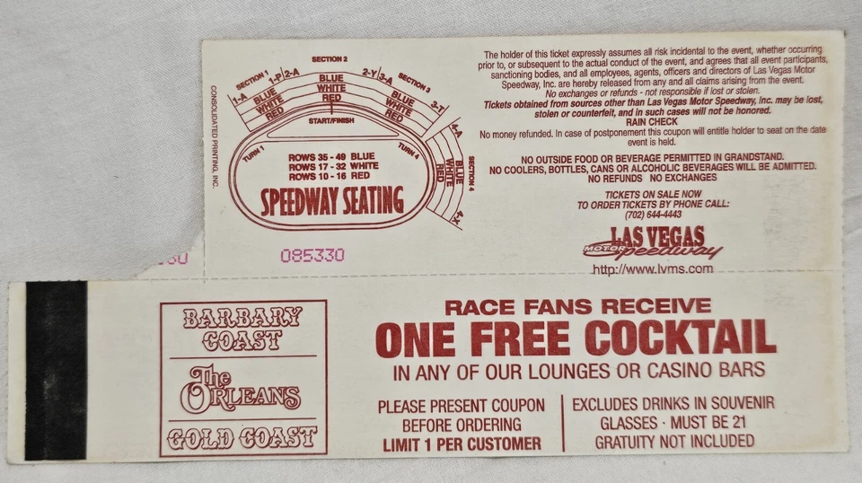 Boleto autógrafo de carreras de autos sprint Johnny Herrera 47 1998 World of Outlaws  Foto 4 de 4
