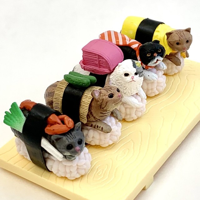 SUSHI CAT FIGURINE TOY Set) No Box eBay