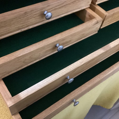 WOOD MACHINST TOOLBOX FELT LINED MIRROR W/Drawers Not Used - Picture 12 of 20