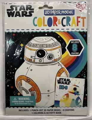 Star Wars BB8 Color & Craft 3D Paper Model Kids Art Craft NEW Sealed
