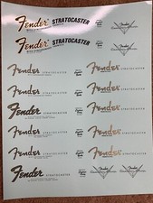 Vintage Reproduction Guitar Headstock Waterslide Metallic Decals full sheet 3