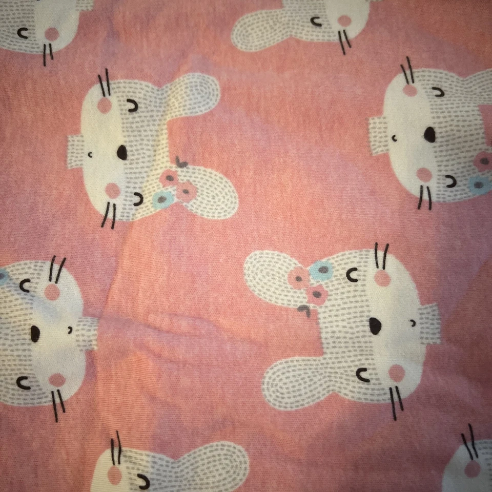 Garber Rosa Blanco Conejito Reversible Algodón Orgánico Niñas Bebé Manta Lovey- Foto 3 de 4