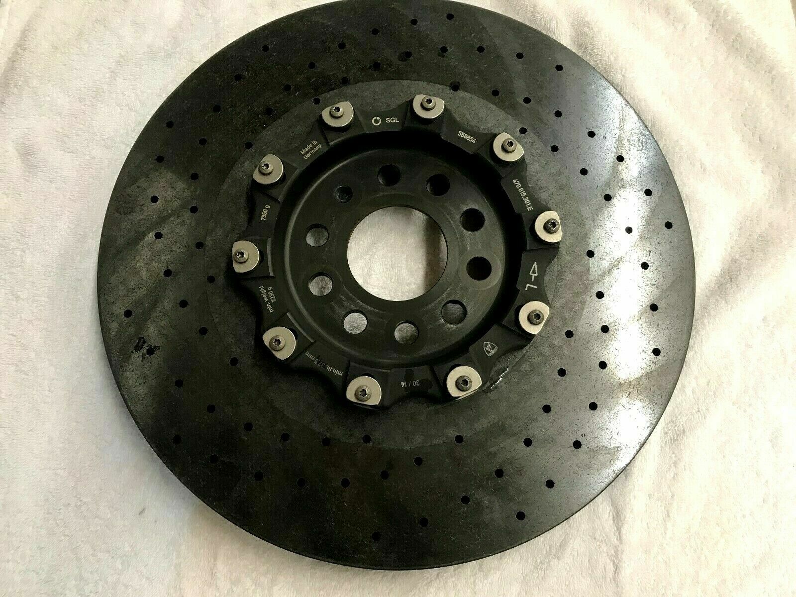 LAMBORGHINI AVENTADOR FRONT LEFT CARBON CERAMIC BRAKE DISC ROTOR OEM 470615301E