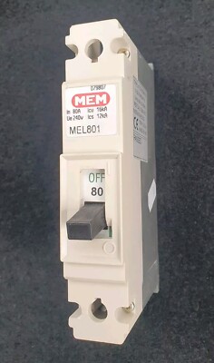MEM MCCB 80A 80 AMP einpolig 80A Schutzschalter Memshield 2 Bill TLE801 MEL801