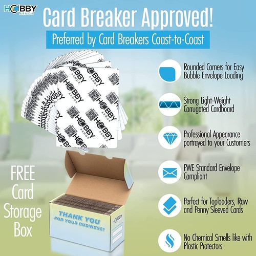 Hobby Armor Trading Card Shipping Protectors 3.5" x 4.5" Cardboard