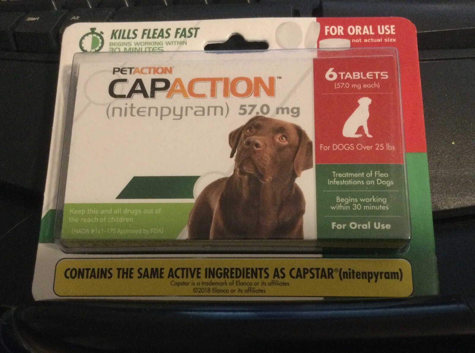 CapAction Nitenpyram 57.0 mg Flea Treatment * Dog over 25 lb * 6 Tab * Exp 04/23 eBay