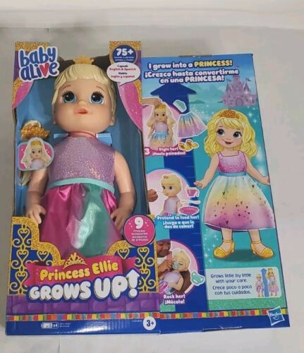 Baby Alive Princess Ellie Grows Up! 15-Inch Doll Blonde Hair, Blue Eyes Kids Toy
