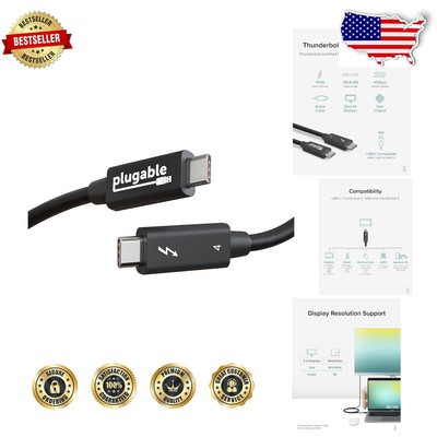 Active Thunderbolt 4 Cable 6.6ft - 100W Fast Charging & Stunning Display Quality