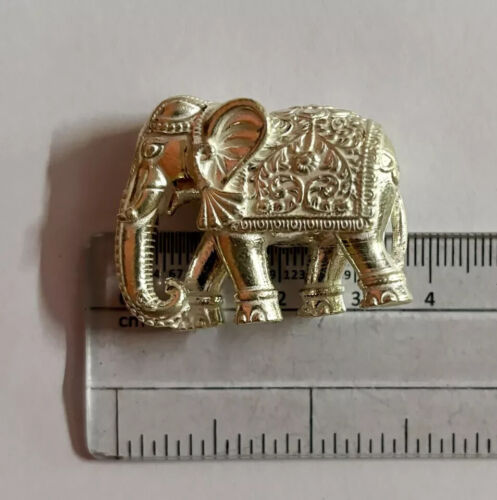 Estatua de ídolo Hathi elefante sólido religioso hindú de plata 999 60-63 gm remedio rahu - Imagen 9 de 10
