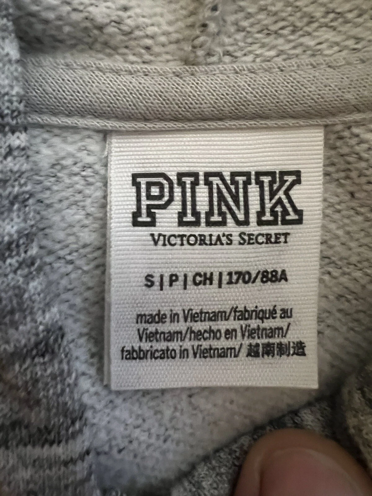 UNDERCOVER Felpa con cappuccio donna Vitoria Secret ROSA crop grigia coulisse buco della serratura posteriore taglia S