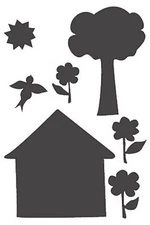 Chalkboard Stickers Murals House Tree Bird Peel N Stick to Wall Removable Play