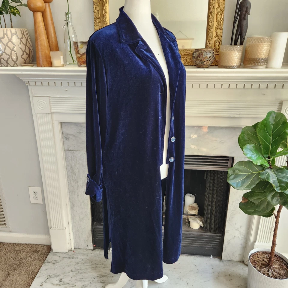 Туника на пуговицах Coldwater Creek Blue Velvet Whimsigoth Witchy размер 22 - Изображение 3 из 4