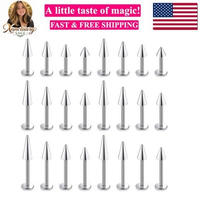 20G 18G 16G Spike Snake Bite Jewelry Flat Back Earrings Nose Studs Surgical S...