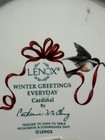 Lenox Winter Greetings Everyday Salad Plate CARDINAL Tartan Border Set of 2 — photo 6