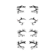 4 Pcs Halloween Eyeliner Stickers Face Tattoos Scary Spider Skull Bat Witch E...