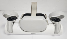 Meta Oculus Quest 2 128GB VR Headset With Controllers & Anker Charge Dock Bundle