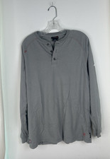 Ariat FR Men's Gray Long Sleeve Henley Shirt Flame Resistant Workwear Size Large