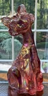 Fenton 11” Pink Glass Iridized Winking Alley Cat EXCELLENT!!