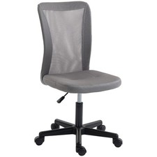 Vinsetto Armless Office Chair, Swivel Desk Chair w/ Adjustable Height Grey