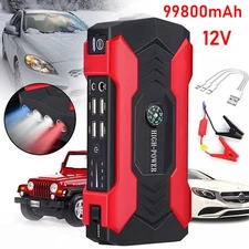 99800mAh Portable Car Jump Starter Box Booster Jumper Power Bank Battery Charger