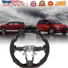 Real Carbon Fiber Led Alcantara Sport Steering Wheel For Mazda 3 5 2010-2015