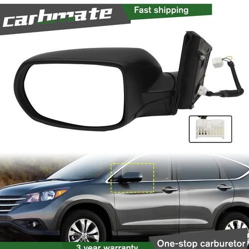 For 2012-2016 Honda CR-V Power Black Side Door View Mirror Left