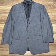 Jos. A. Bank Reserve Silk Wool Gray Windowpane Sport Coat Blazer 46R Vented