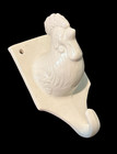 White Ceramic Rooster Hook Holder 4" Japan Rustic Country Towel Apron