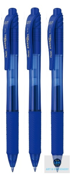 Pentel EnerGel X RT Gel Rollerball Pen - 0.7 Tip - Blue Ink - Set of 3 - BL107