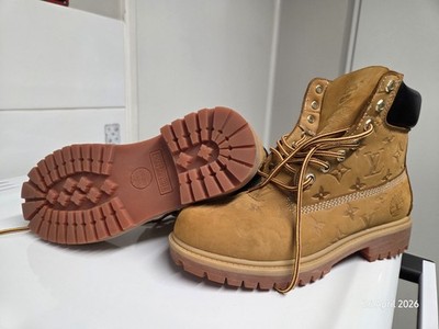 Louis Vuitton Timberland Monogram Tan Leather Ankle Boots Men's