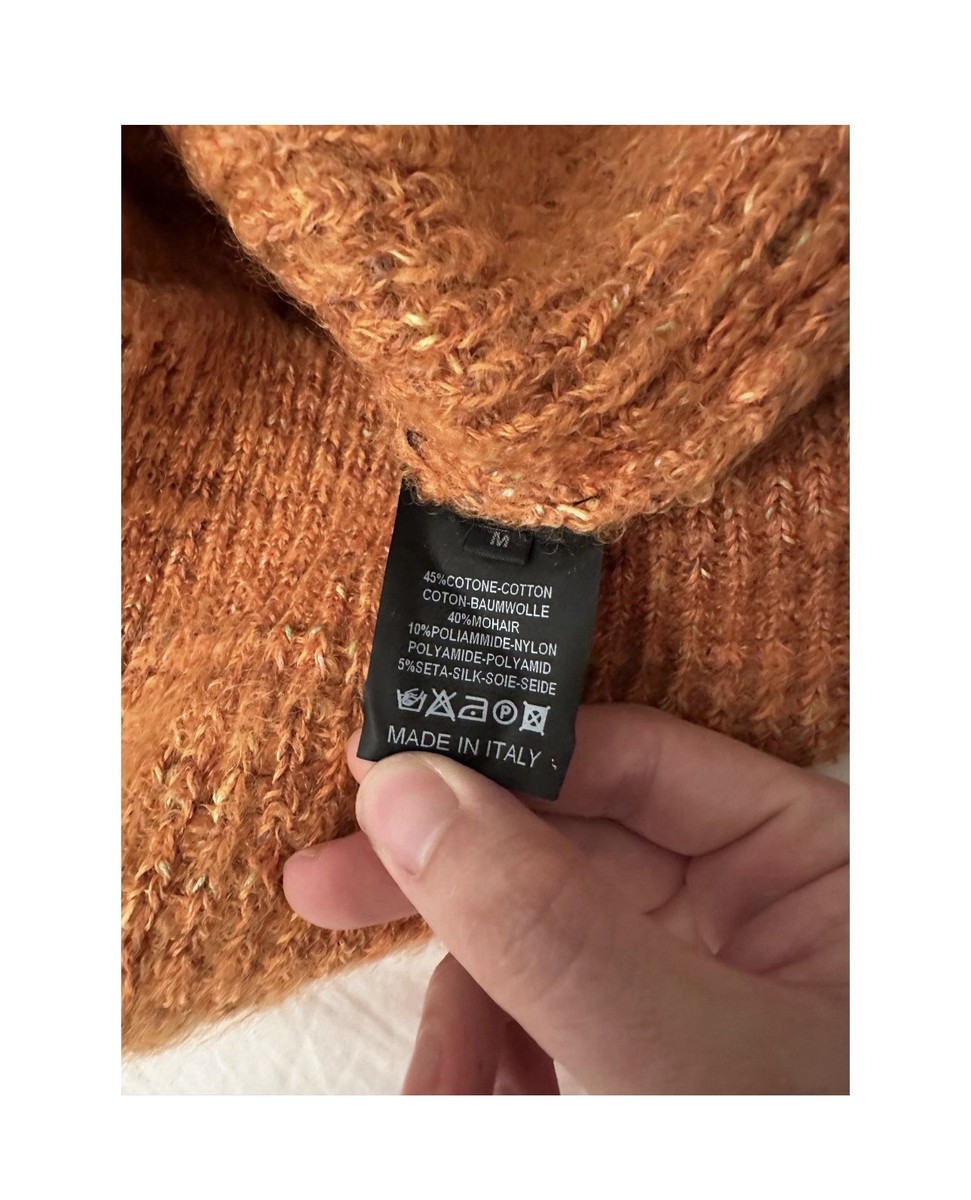 2014 RAF SIMONS / STERLING RUBY Chunky-Knit Orange Sweater M Men