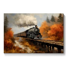 Steam Train Landscape Canvas Art Home Decor Wall Art Posters Prints Painting 085