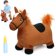 INPANY Bouncy Horse Toys for 2 Year Old Boy, Toddler Plush Bouncing Farm