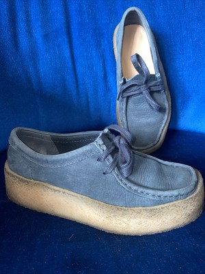 Clarks Originals blaue Nubukleder-Flats Damen Wallabee UK 4 EU 37