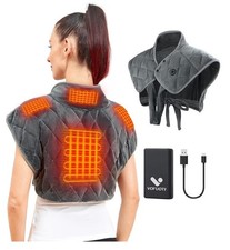 Heating Pad for Neck and Shoulders and Back with Battery,12V Cordless Heated ...