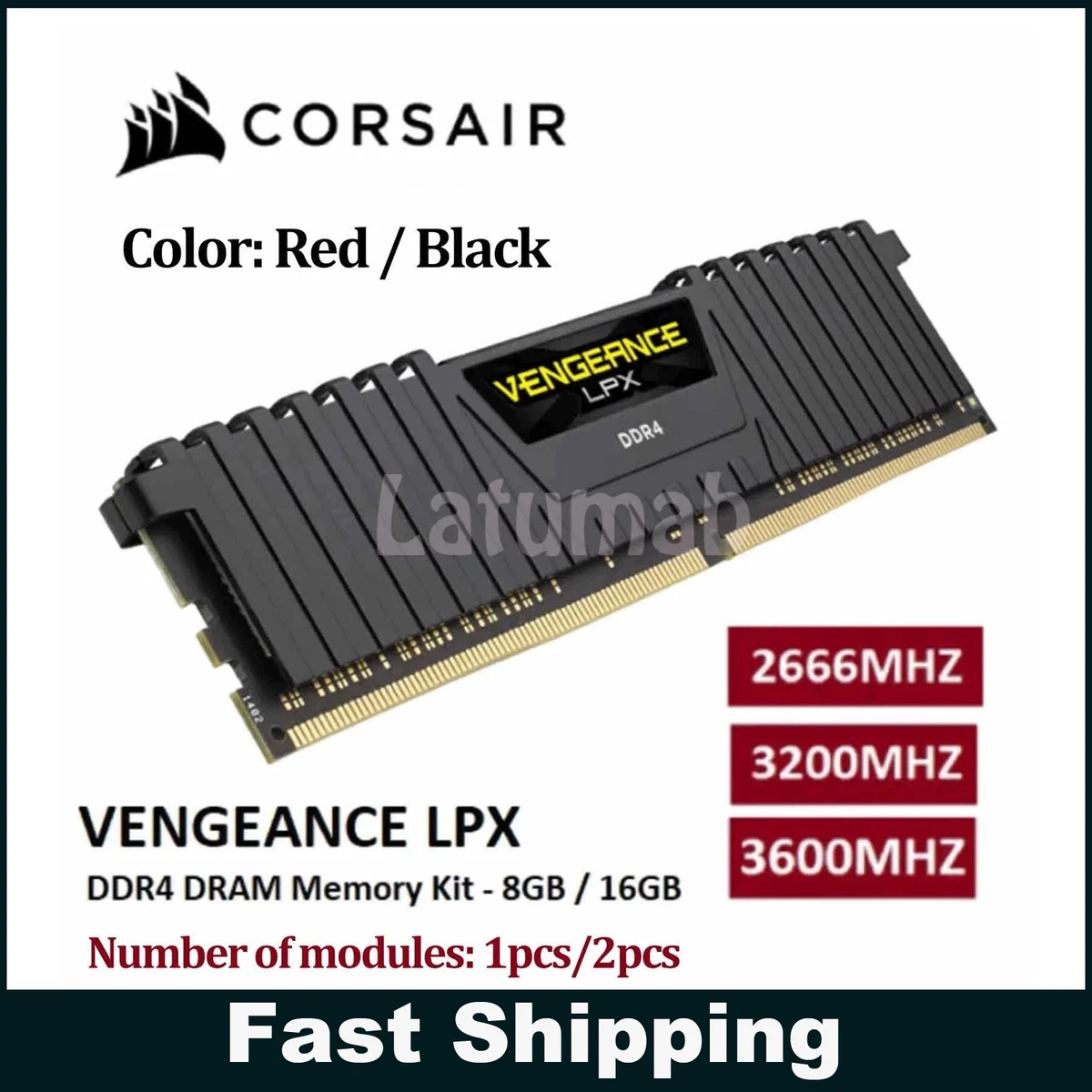 CORSAIR VENGEANCE LPX 8GB 16GB DDR4 2133 2400 2666 3200 NEW