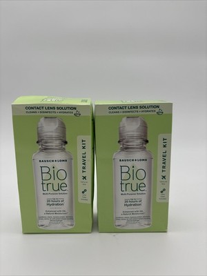2 Bausch + Lomb Bio True Multi-Purpose Solution 2 oz each Travel Size EXP 2026