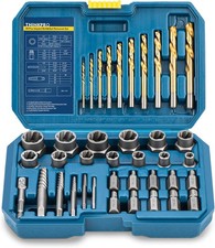 39Pcs Screws Bolt Extractor Set and Drill Bit Kit, Lug Nut Extraction Socket Set