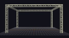 Global Truss F-33: 3 Punkt O-Messestand zur MIETE (4x4x2,5 Meter) bis 10 Tage