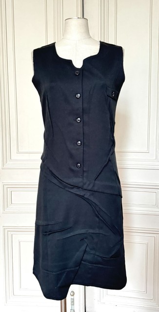 Martin Margiela 0 Artisanal Black Dress – Fall 2002 Runway Size S
