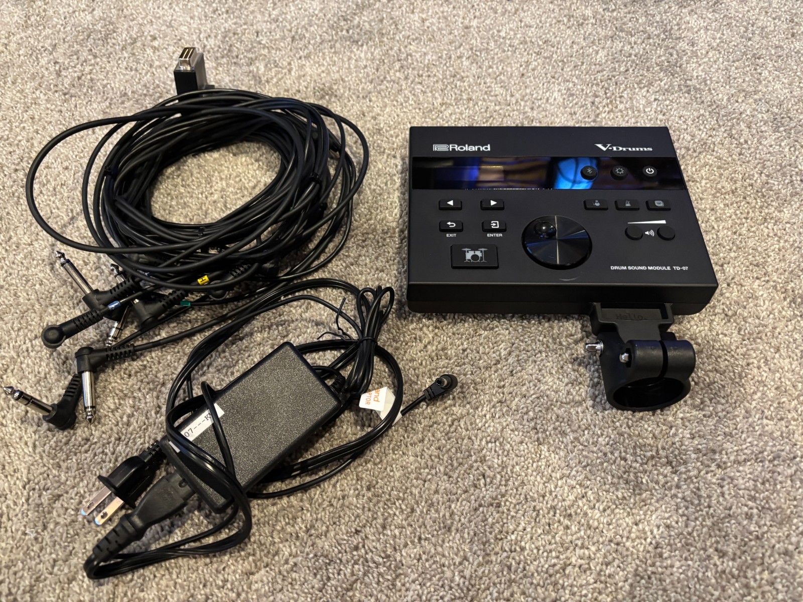 Roland V-Drums TD-07 Digital Drum Module w/ Bluetooth, Power Adapter, trig cable