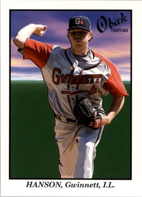 2009 TRISTAR Obak #16c Tommy Hanson 1910 Back variation Circle around number BB