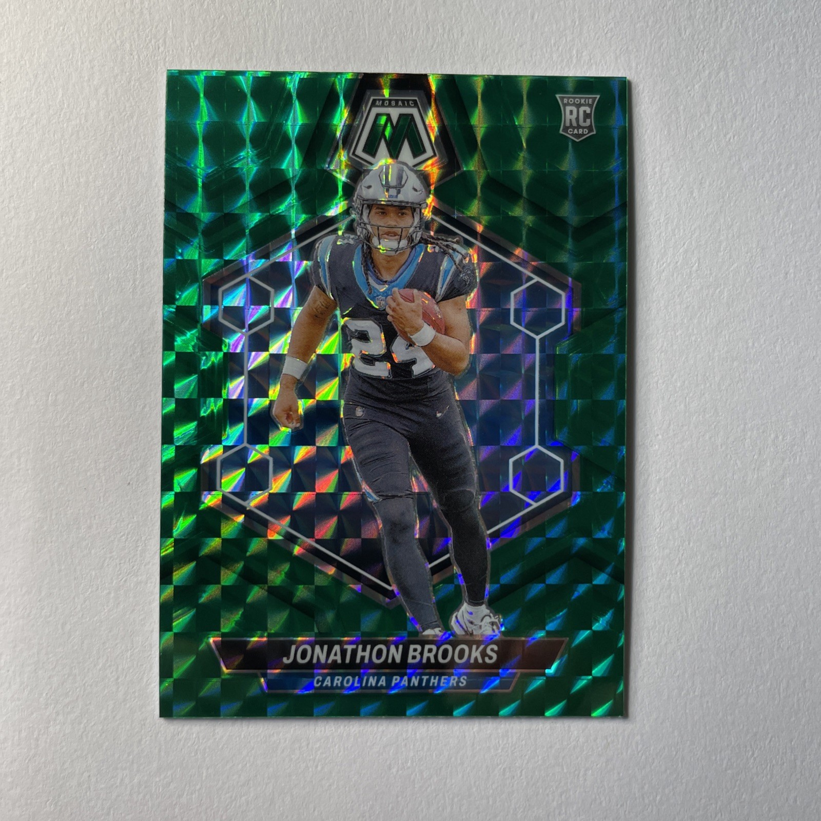 2024 Panini Mosaic - Rookies Jonathon Brooks #345 Green Mosaic Prizm (RC)