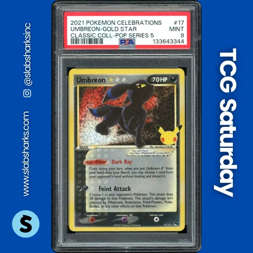 2021 POKEMON CELEBRATIONS UMBREON GOLD STAR CLASSIC COLLECTION PSA 9