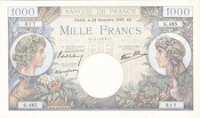1000 F Commerce et Industrie 28-11-1940 FAY 39.02 Alph. G.485 n° 817 NEUF